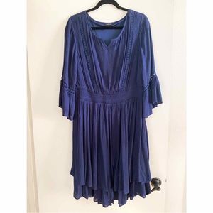 Torrid Navy Blue Dress Elastic Waist